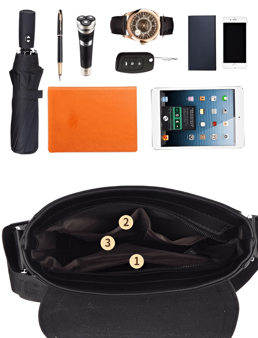 Carryquest® - Luxe Heren Lederen Schoudertas - Waterdicht - Crossbody Messenger bag - 2 kleurenCarryQuestSchoudertas Heren