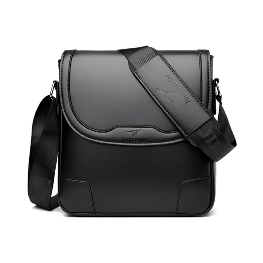 CarryQuest® - Luxe Heren Lederen Schoudertas - Waterdicht Zakelijke Handtas - Zwart