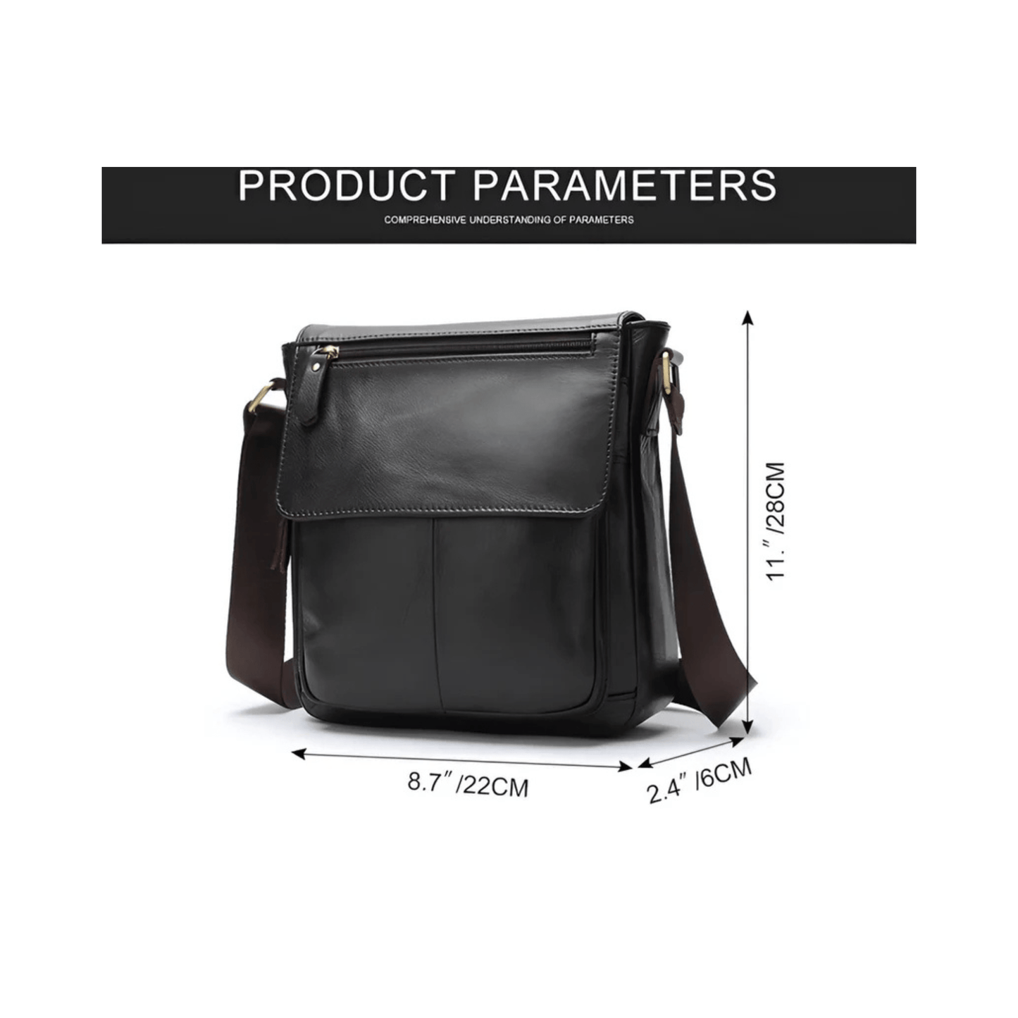 CarryQuest® - Mannen Schoudertas - Handtas Heren Sling Pack Voor Werk - Koffie