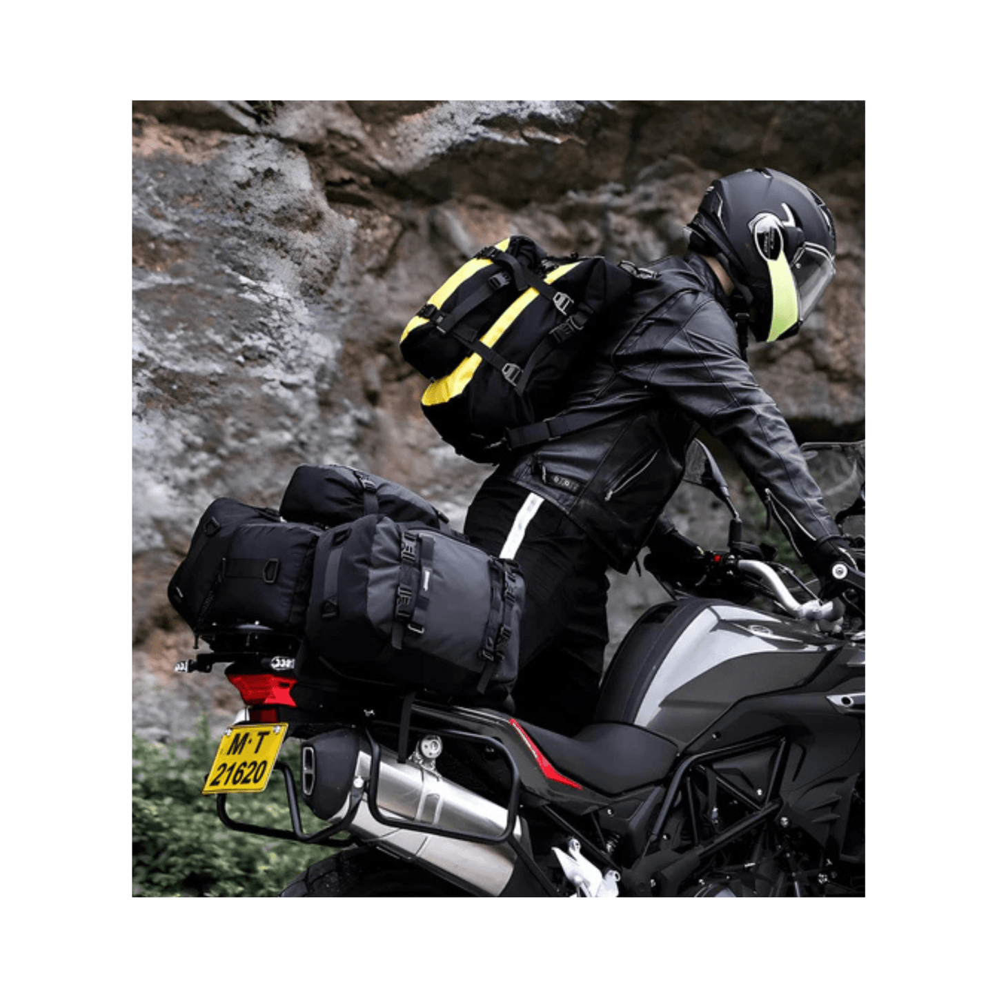 CarryQuest® - Motor Achter Tas 30L Waterdicht - Zijbagage Tas rugzak - 30L - Zwart