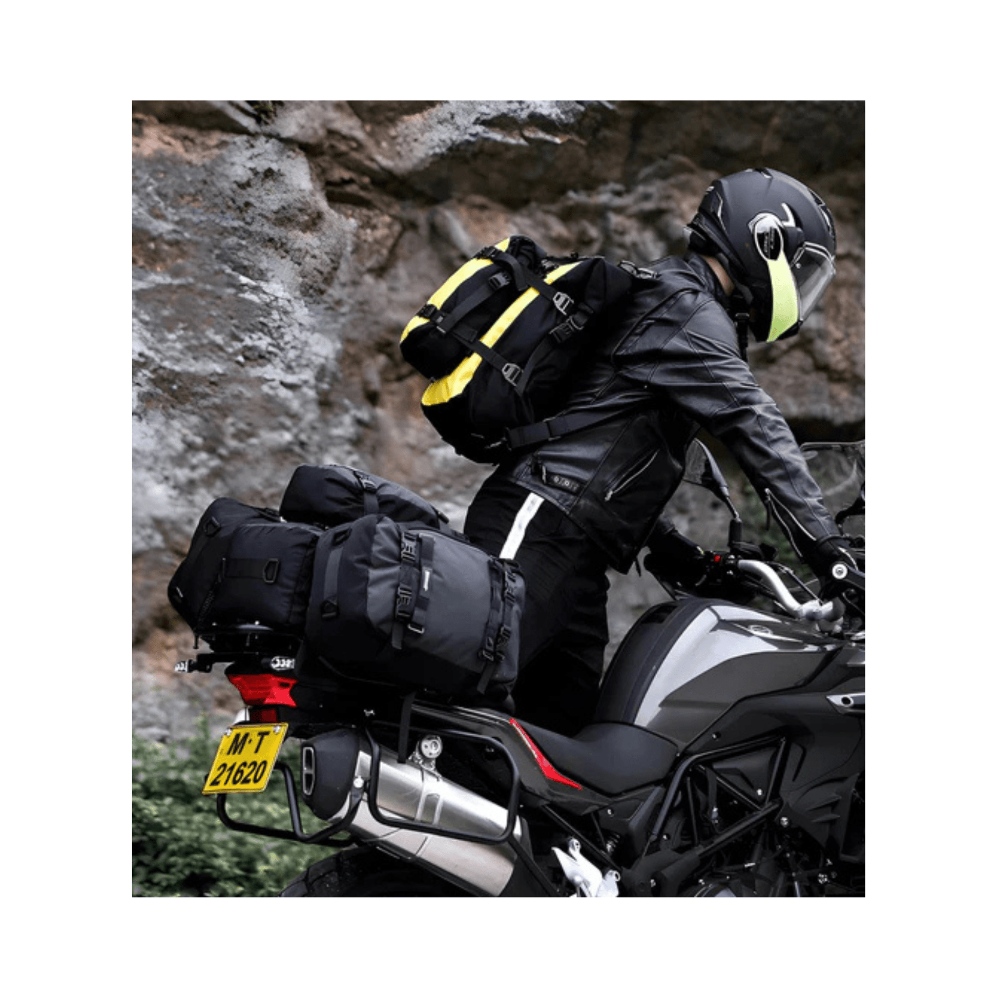 CarryQuest® - Motor Achter Tas 30L Waterdicht - Zijbagage Tas rugzak - 30L - Zwart