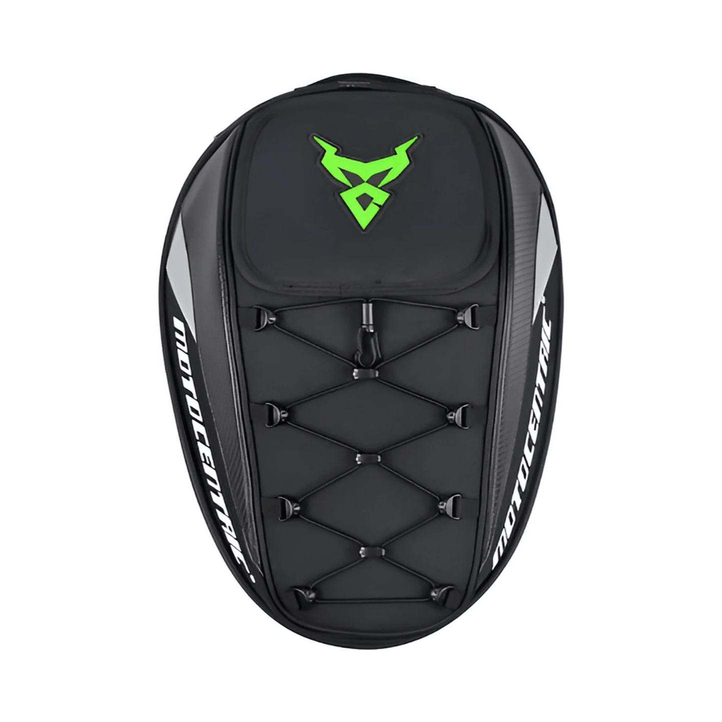 CarryQuest® - Motor Rugzak - Motor Zadeltas en Motor Rugzak - Motorhelm Tas - 48L - Staarttas - Handtas - Zwart/Groen