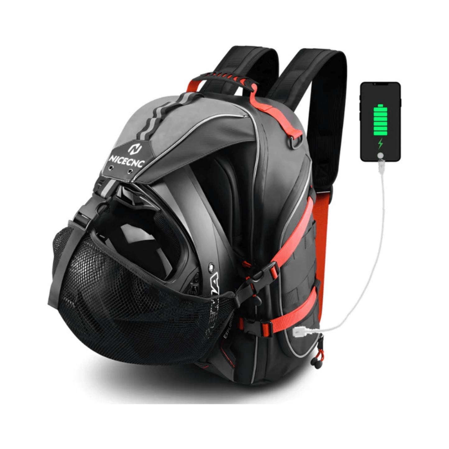 CarryQuest® - Motor Rugzak - Motorfiets Rugzak - Waterdicht 35L met USB Oplaadpoor - RoodCarryQuestsimple