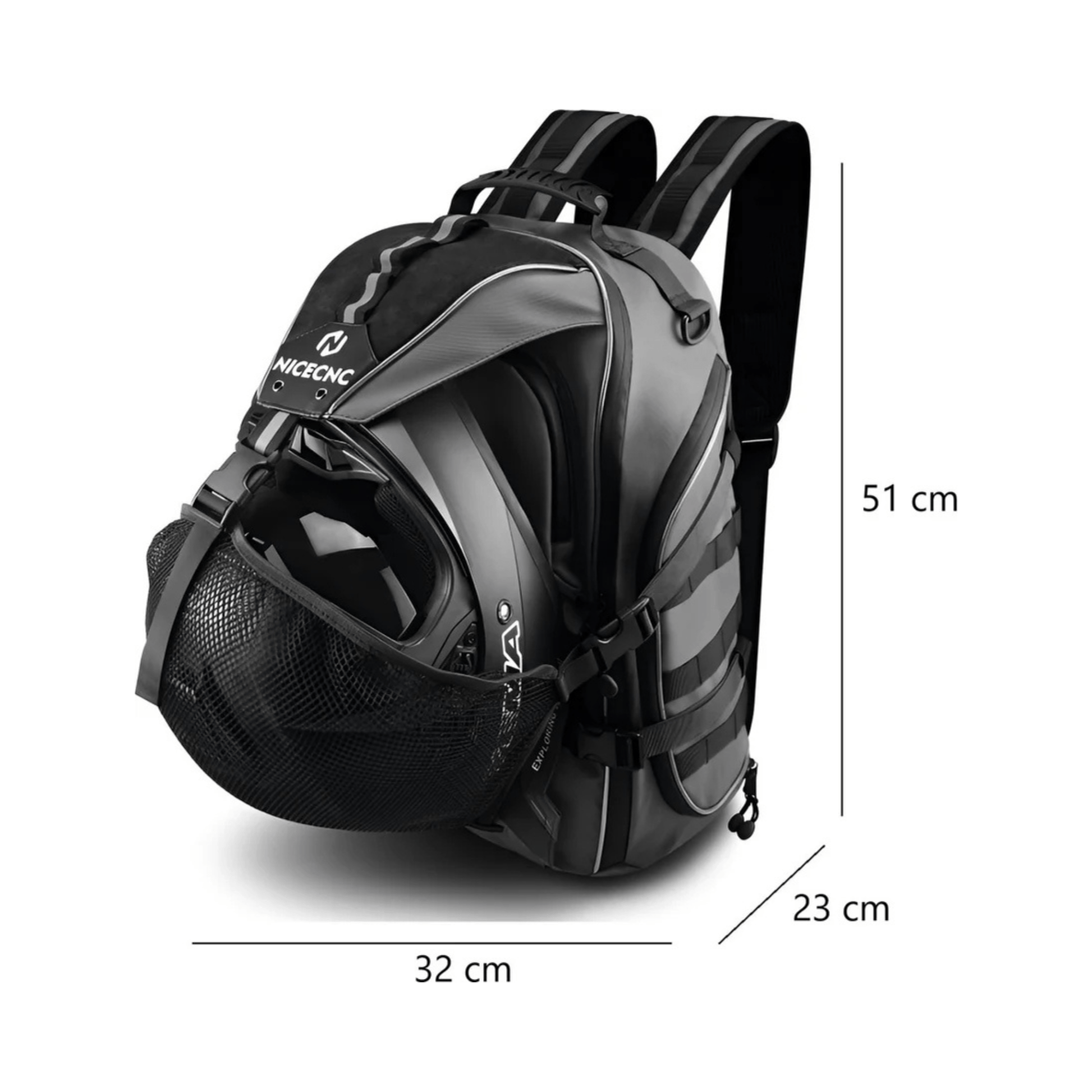 CarryQuest® - Motor Rugzak - Motorfiets Rugzak - Waterdicht 35L met USB Oplaadpoort - Zwart