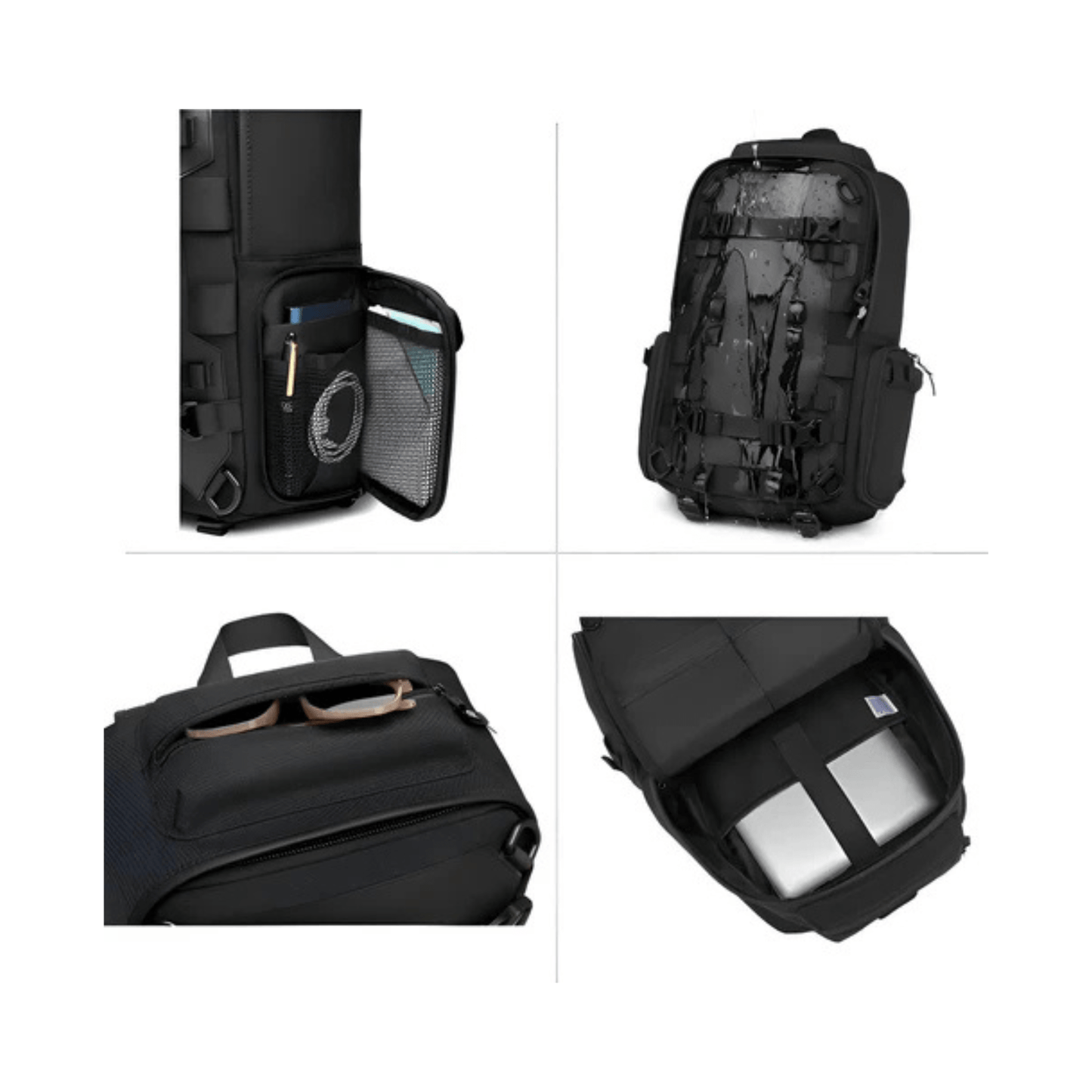 CarryQuest® - Motor Rugzak - Rugzak - Snowboard Rugzak - Motorrugzak Oxford Stof - Waterdicht - ZwartCarryQuestsimple