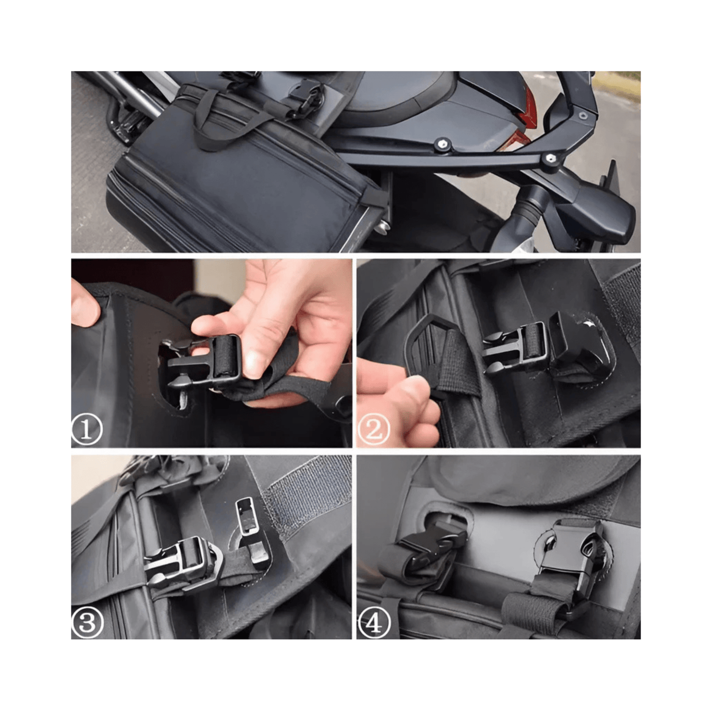 CarryQuest® - Motor Rugzak - Universele Motorfiets Tas - Motorrugzak - 36L - 58L Capaciteit - Zwart