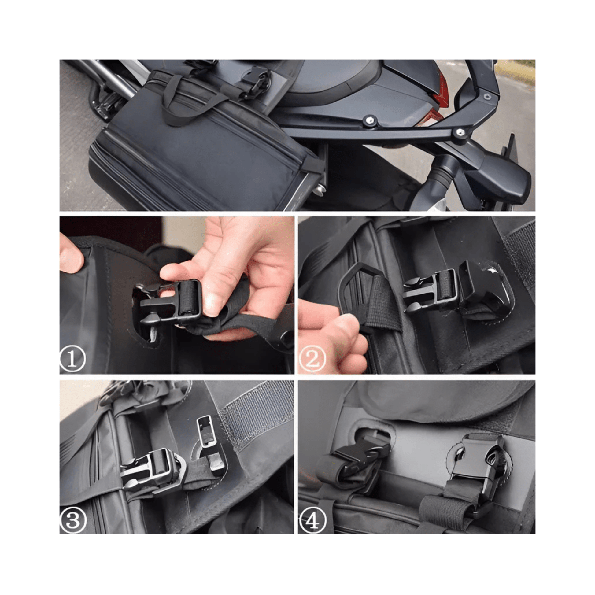 CarryQuest® - Motor Rugzak - Universele Motorfiets Tas - Motorrugzak - 36L - 58L Capaciteit - Zwart