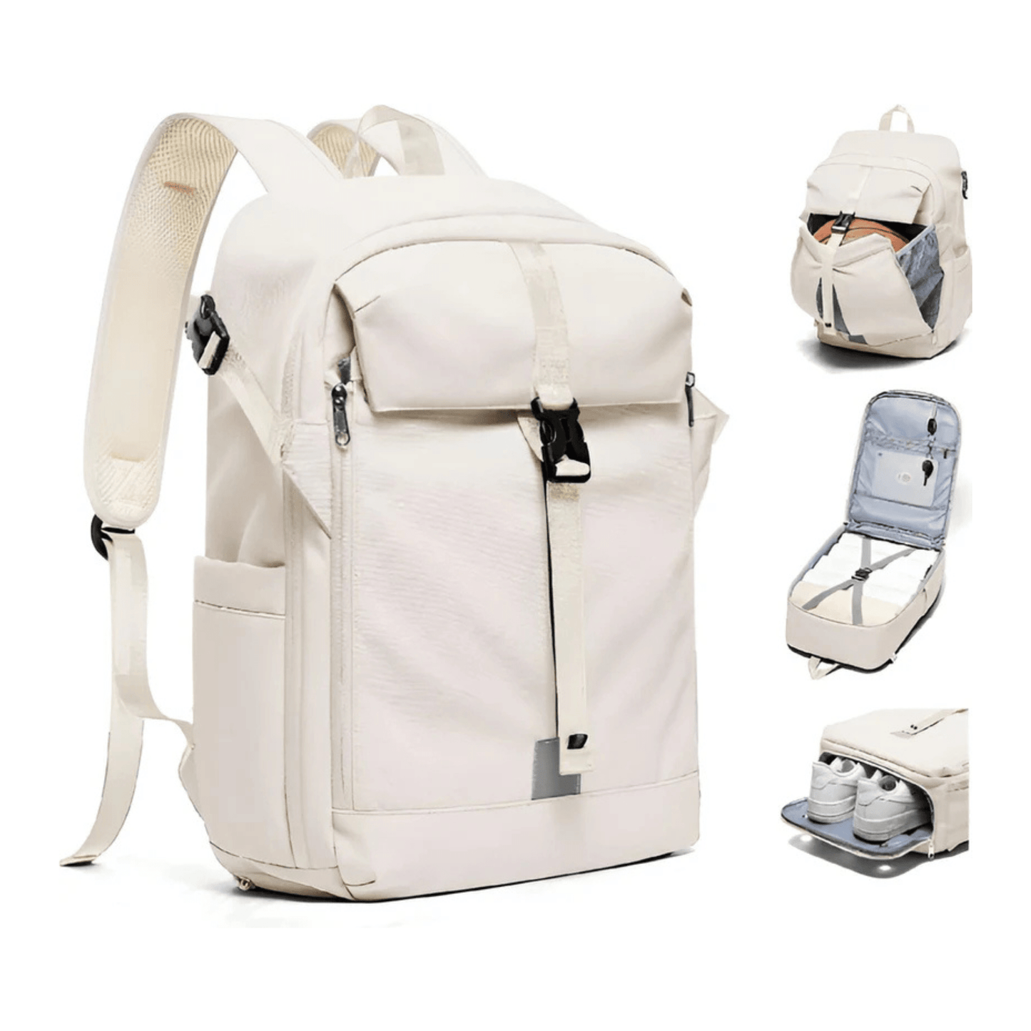 CarryQuest® - Motor Rugzak - Waterdichte Rugzak - Duurzaam Nylon - Comfortabele Schouderbanden - Beige