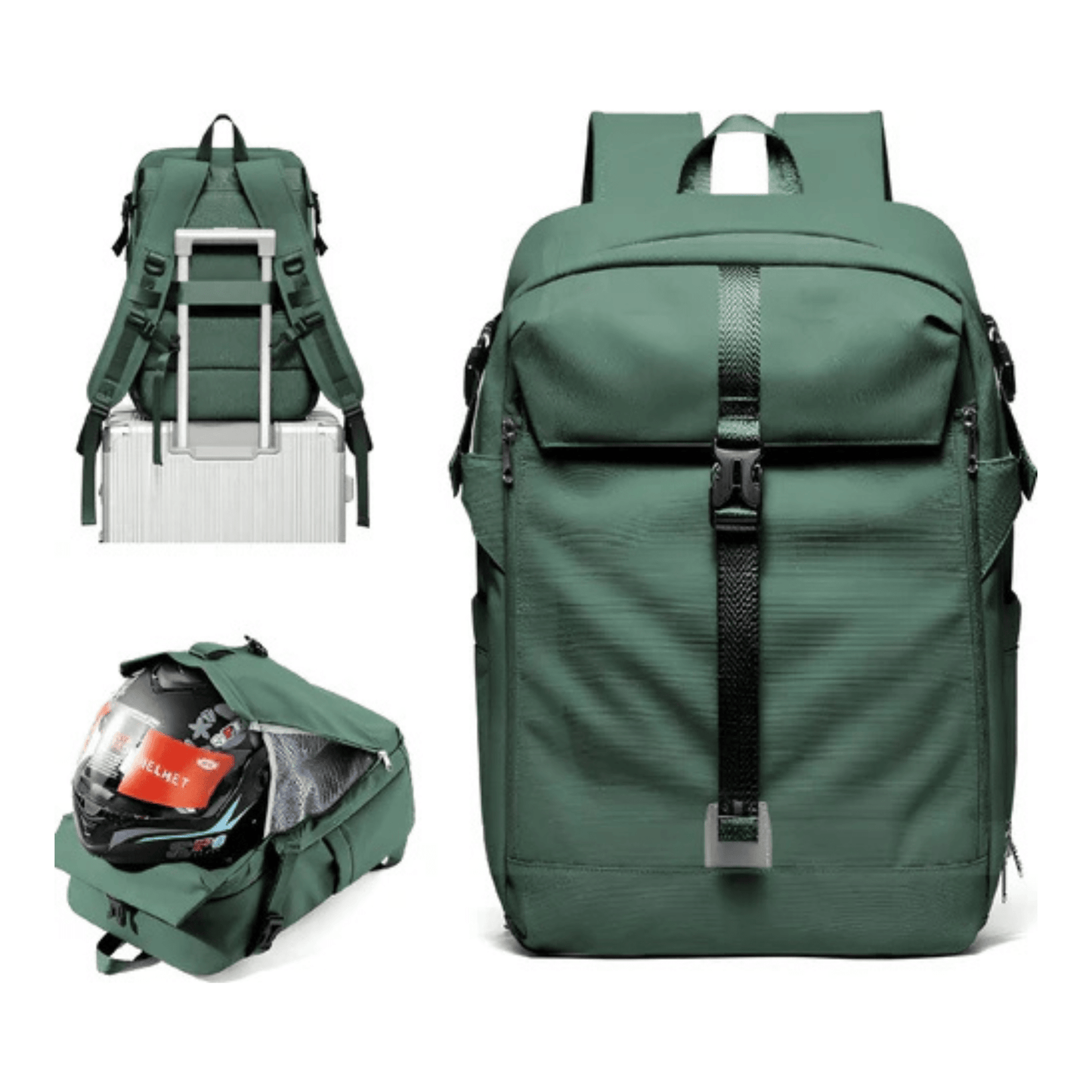 CarryQuest® - Motor Rugzak - Waterdichte Rugzak - Duurzaam Nylon - Comfortabele Schouderbanden - GroenCarryQuestsimple