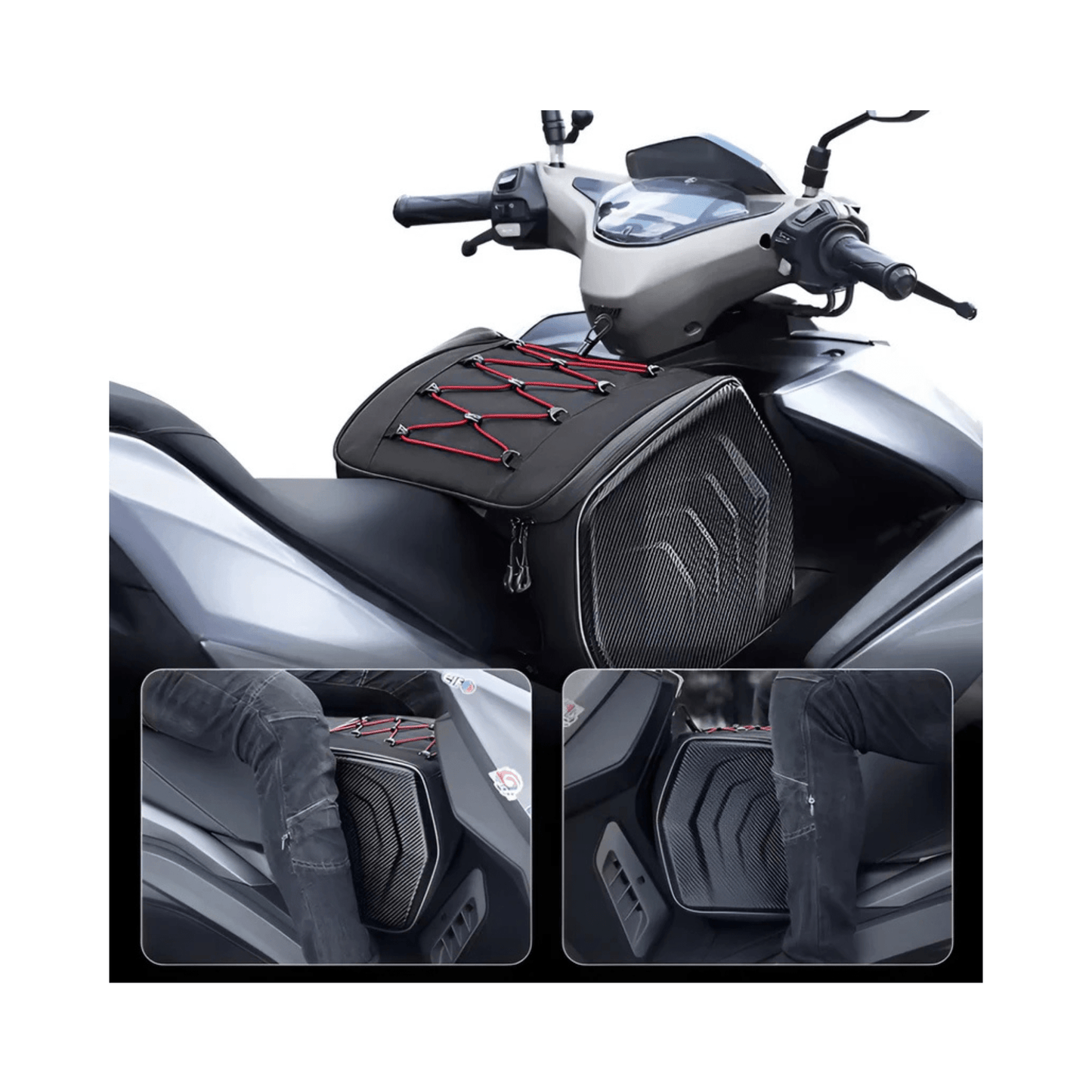 CarryQuest® - Motor Rugzak - Zadeltas Motor - Motorrugzak - 25L Capaciteit + Reflecterende Strips - RoodCarryQuestsimple