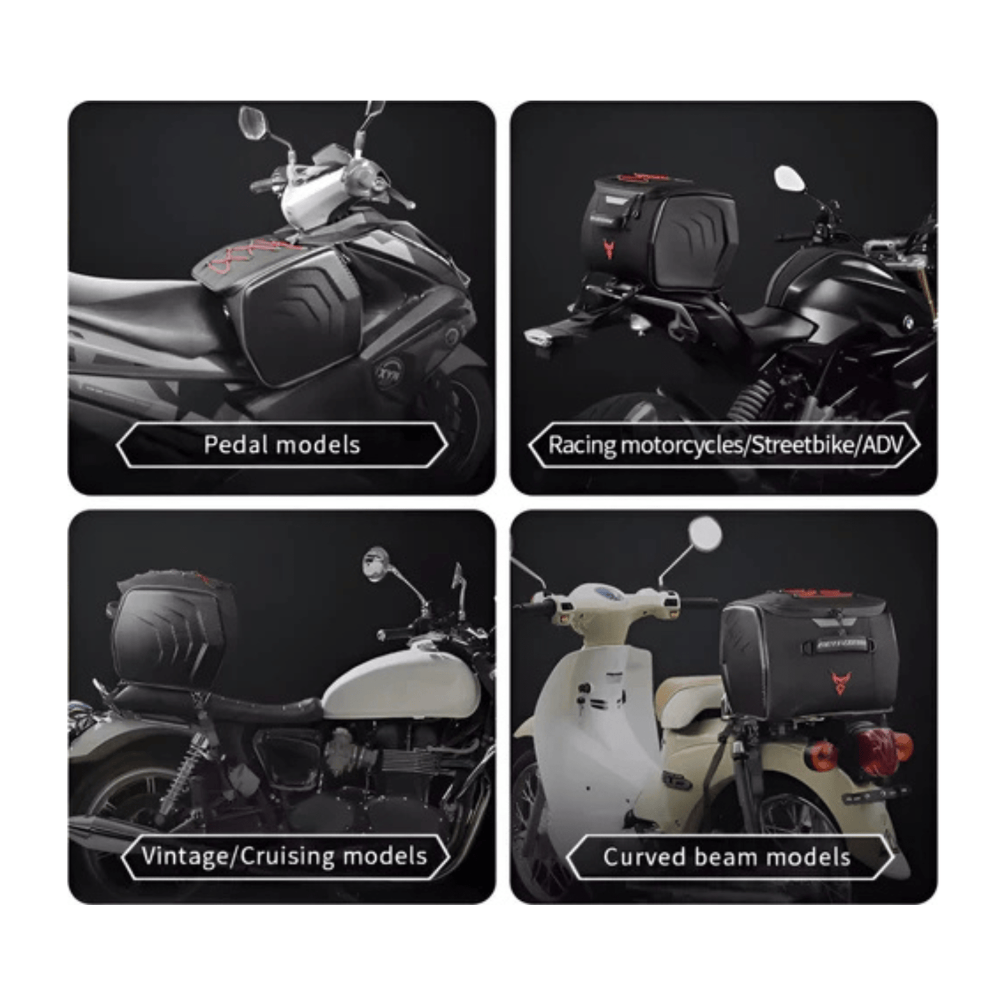 CarryQuest® - Motor Rugzak - Zadeltas Motor - Motorrugzak - 25L Capaciteit + Reflecterende Strips - RoodCarryQuestsimple