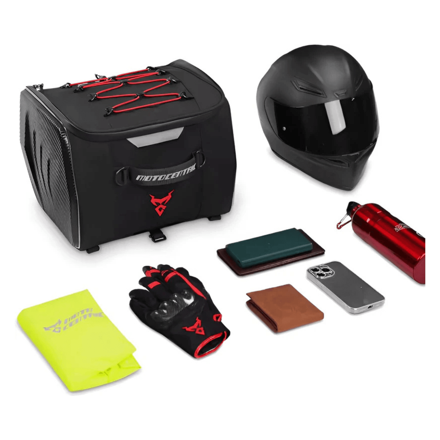 CarryQuest® - Motor Rugzak - Zadeltas Motor - Motorrugzak - 25L Capaciteit + Reflecterende Strips - RoodCarryQuestsimple
