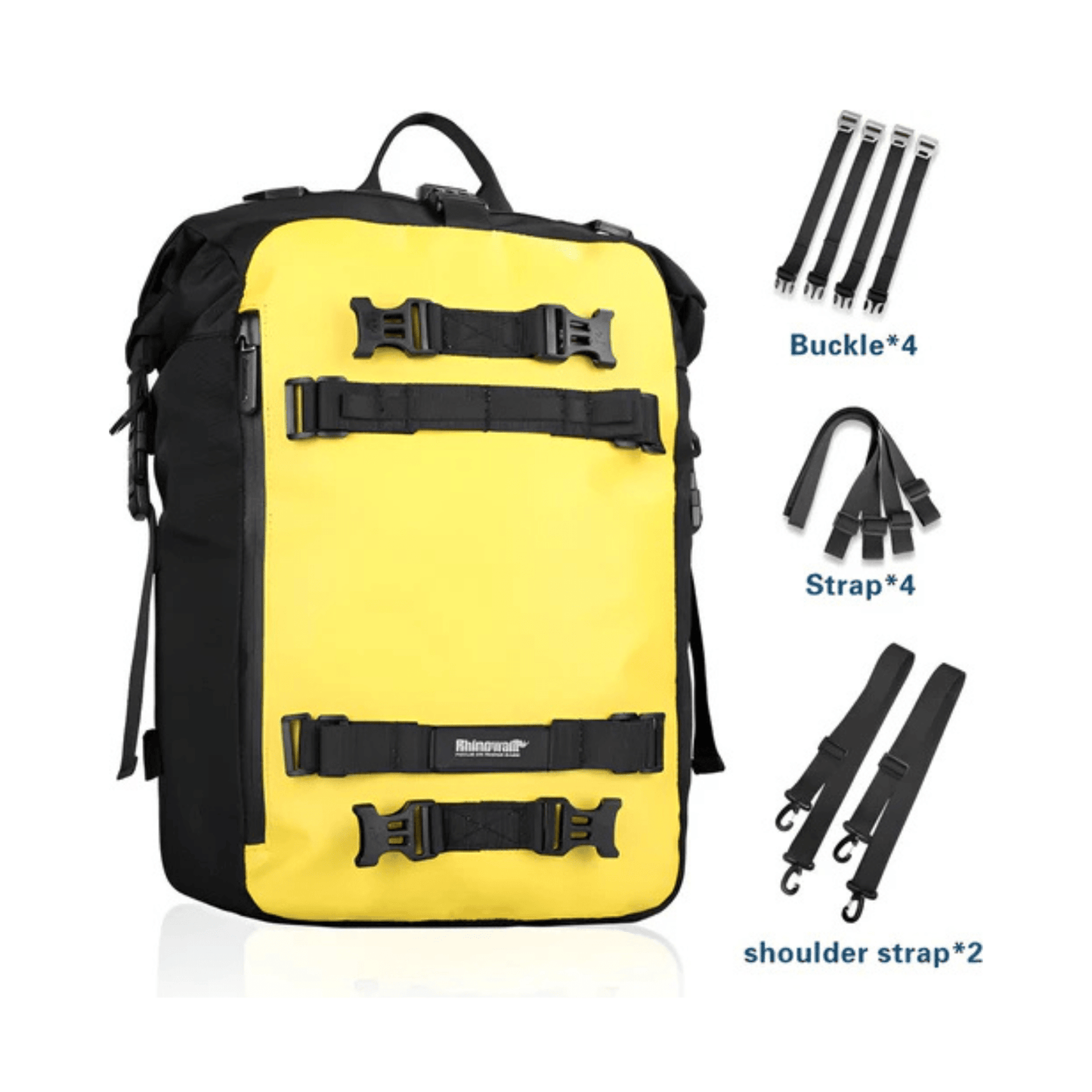 CarryQuest® - Motorfiets Achter Tas 30L Waterdicht - Fietsrugzak Universeel - 20L - Geel
