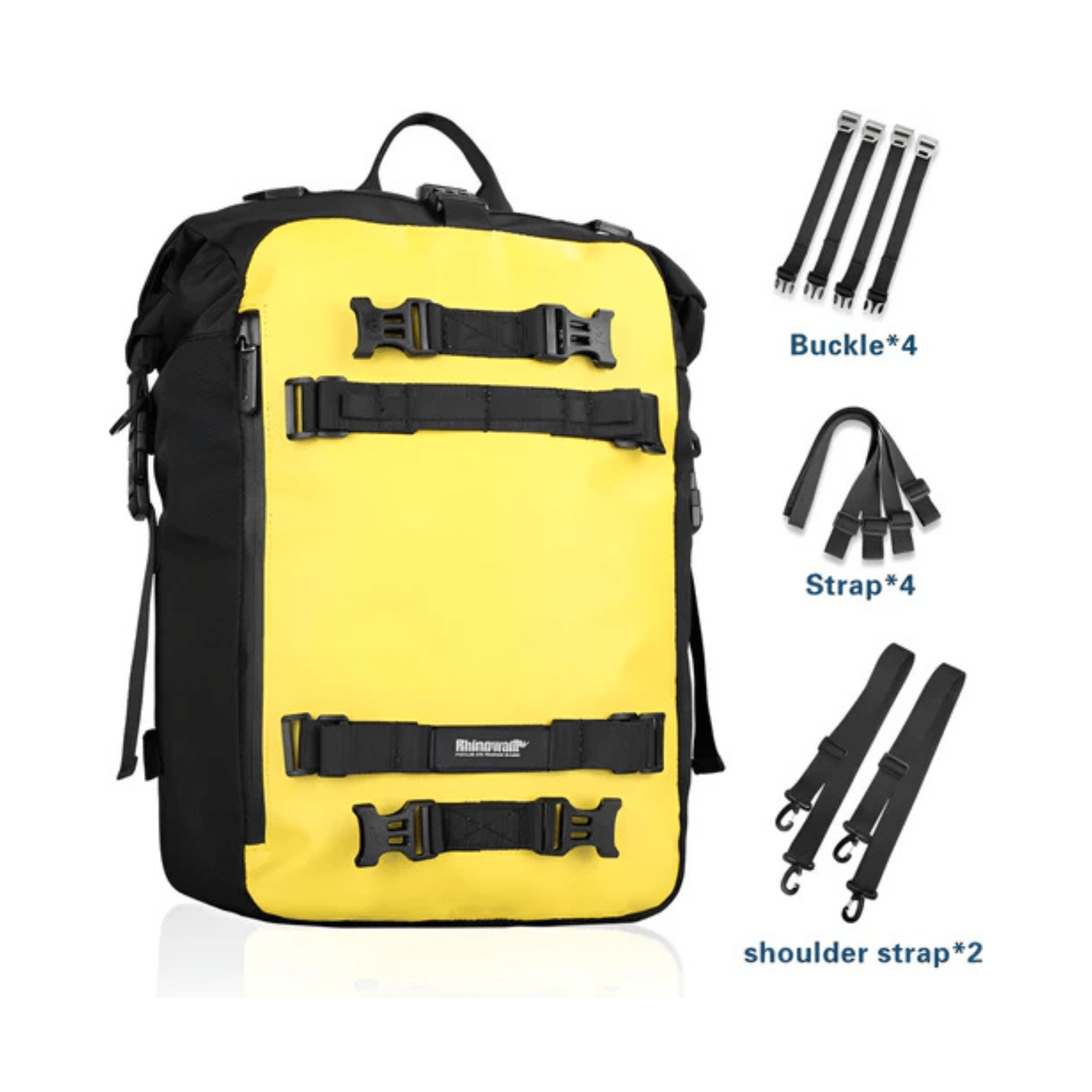 CarryQuest® - Motorfiets Achter Tas 30L Waterdicht - Fietsrugzak Universeel - 20L - Geel