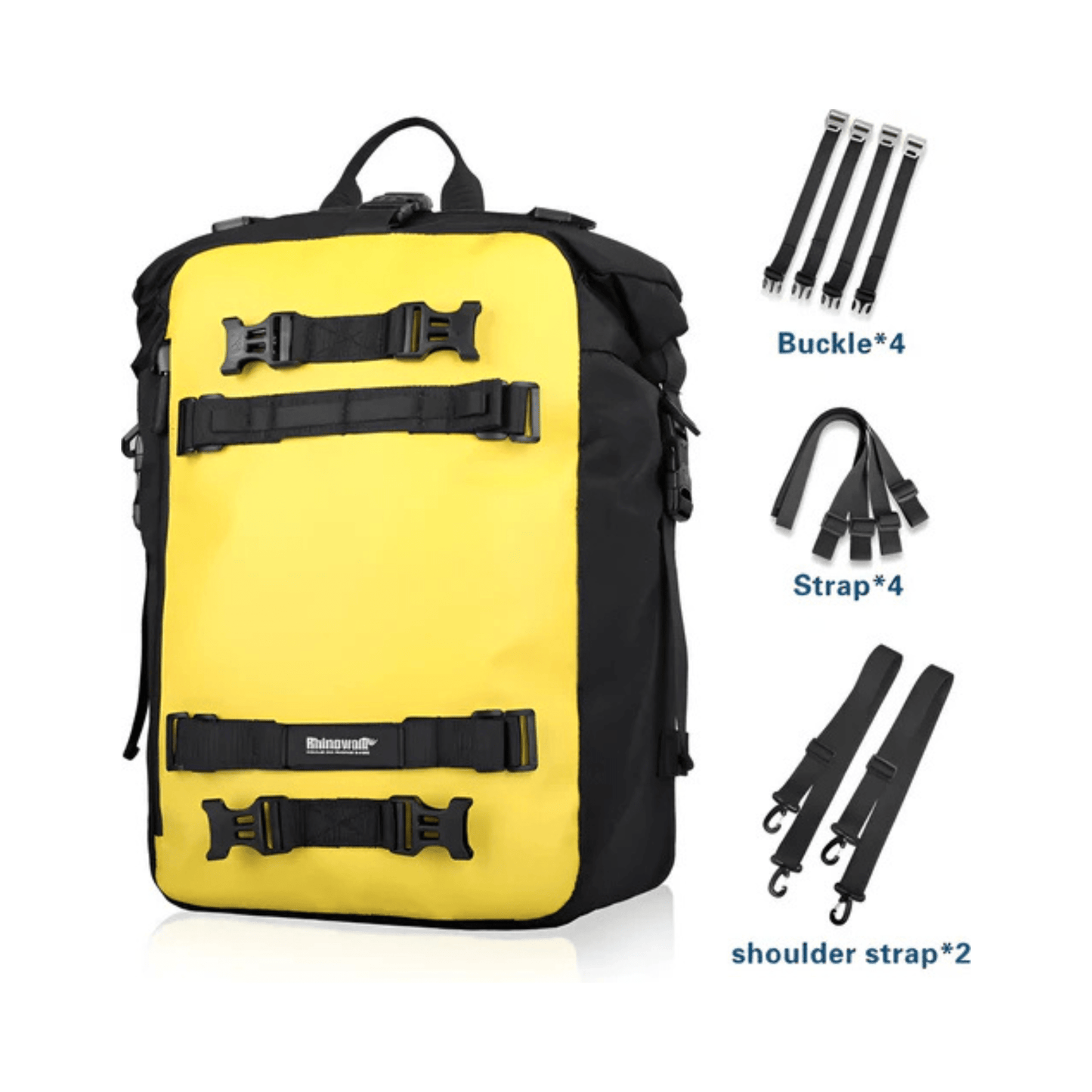 CarryQuest® - Motorfiets Achter Tas 30L Waterdicht - Fietsrugzak Universeel - 30L - Geel