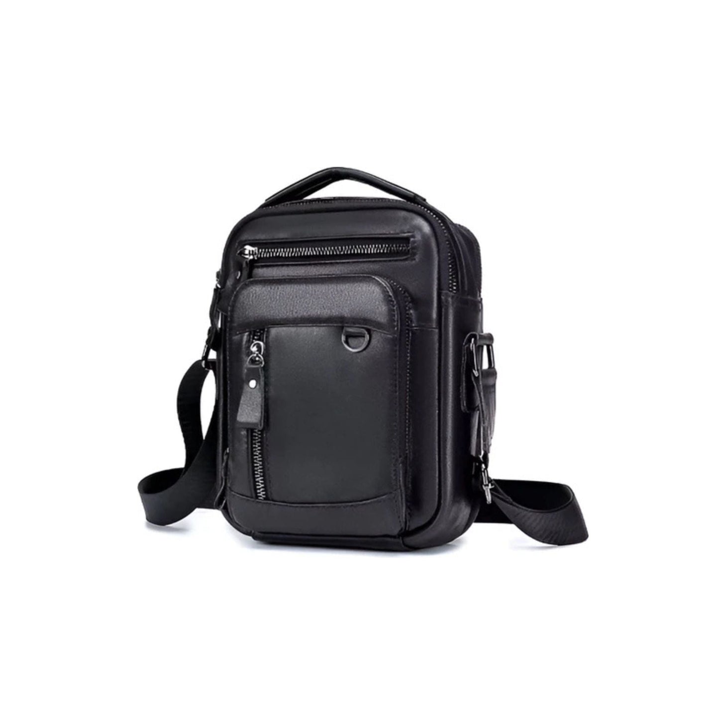 CarryQuest® Multifunctionele Kleine Reistas - Echt Leer - Compact en Stijlvol - ZwartCarryQuestsimple