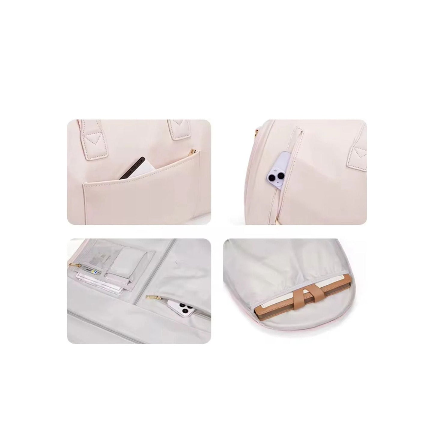 CarryQuest® - Multifunctionele Reis - /Handtas - Dames en Heren - PU - leer - RozeCarryQuestsimple
