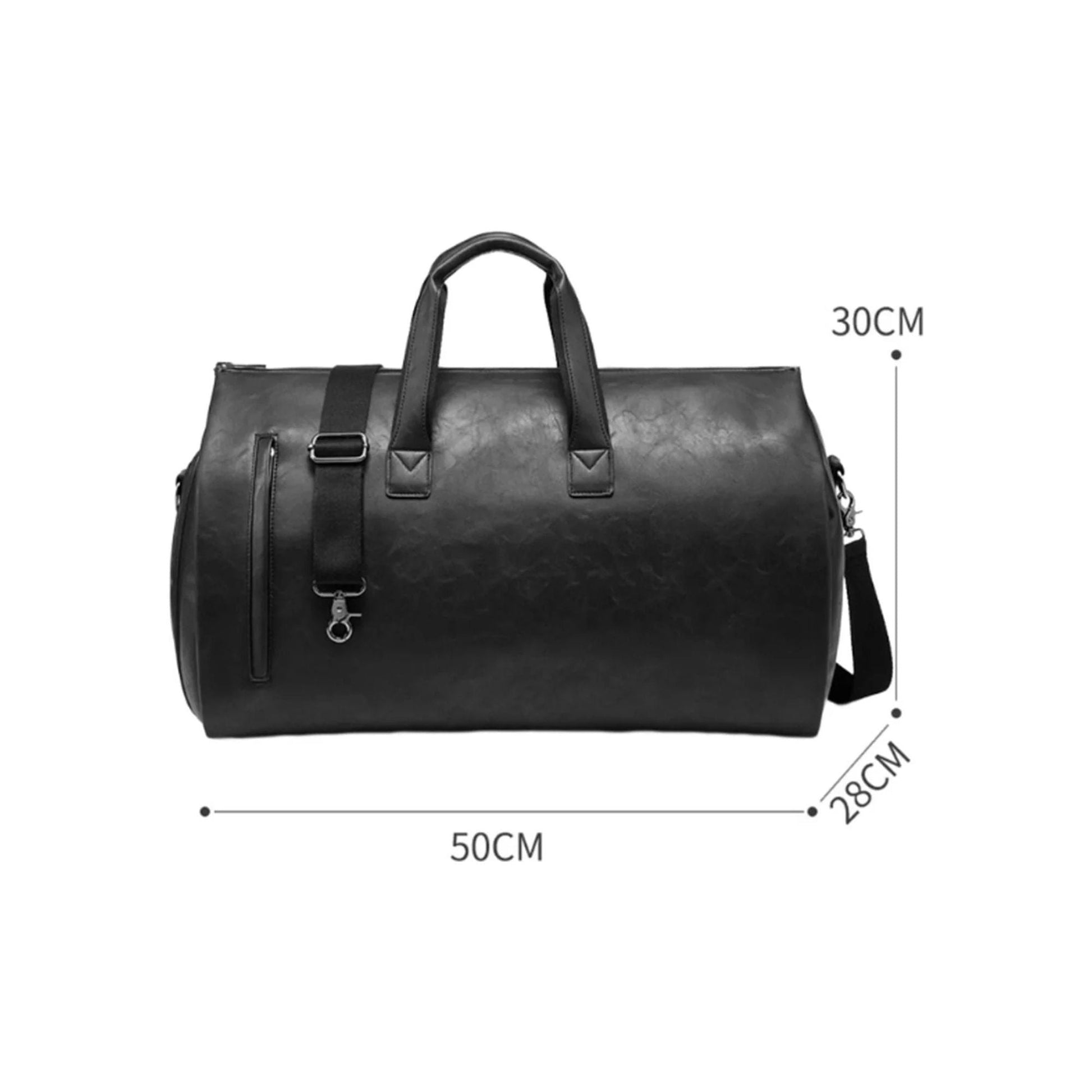 CarryQuest® - Multifunctionele Reis - /Handtas - Dames en Heren - PU - leer - Zwart