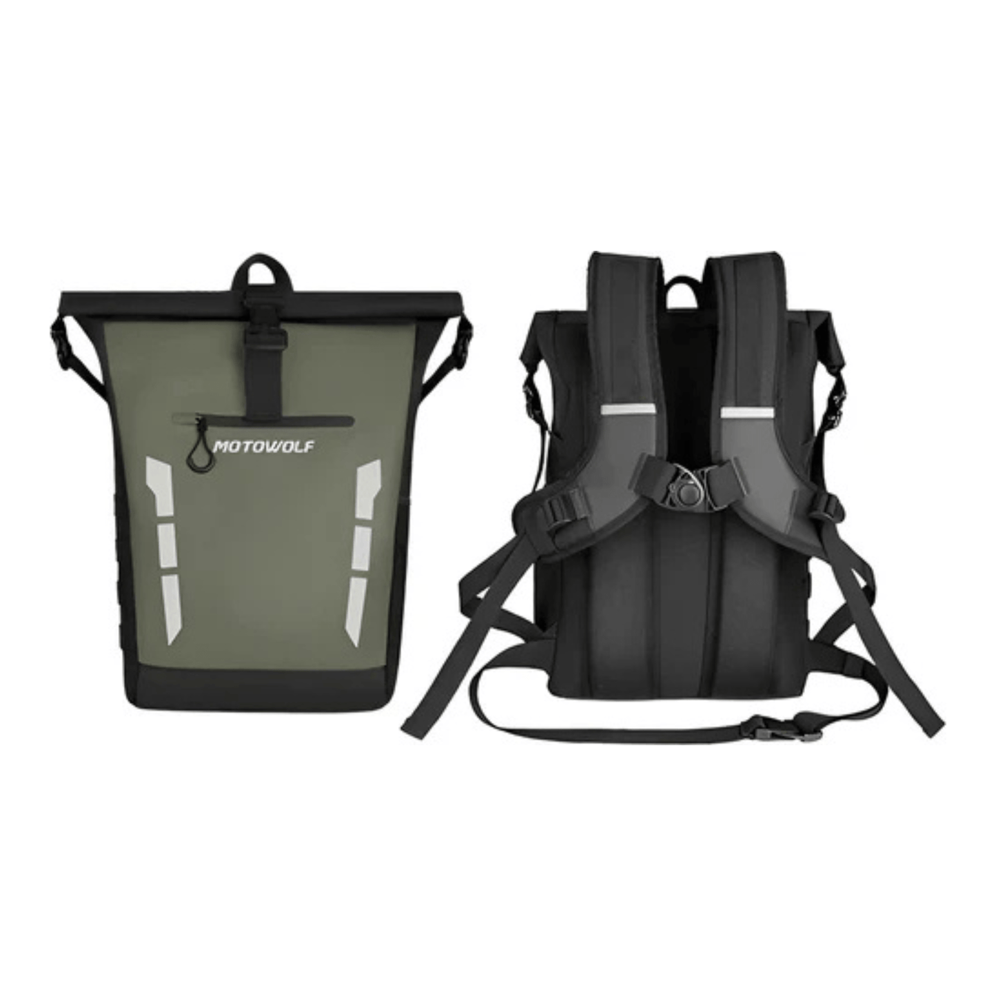 CarryQuest® - Multifunctionele Waterdichte Motorfiets Rugzak - 20L Capaciteit - Moto Tas - Groen