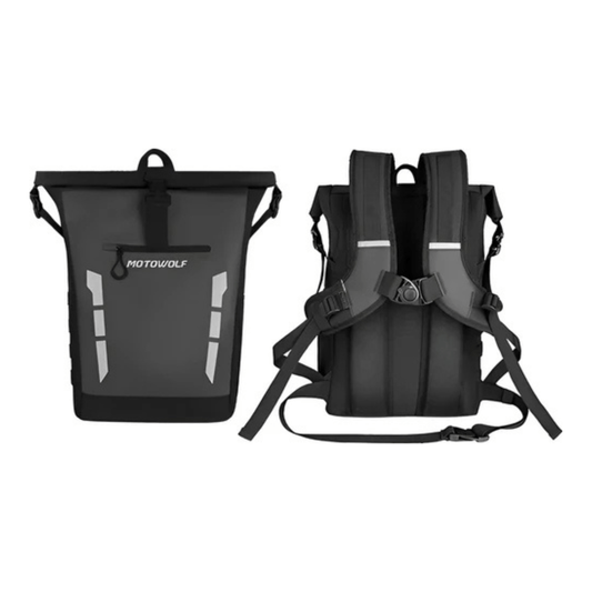 CarryQuest® - Multifunctionele Waterdichte Motorfiets Rugzak - 20L Capaciteit - Moto Tas - Zwart