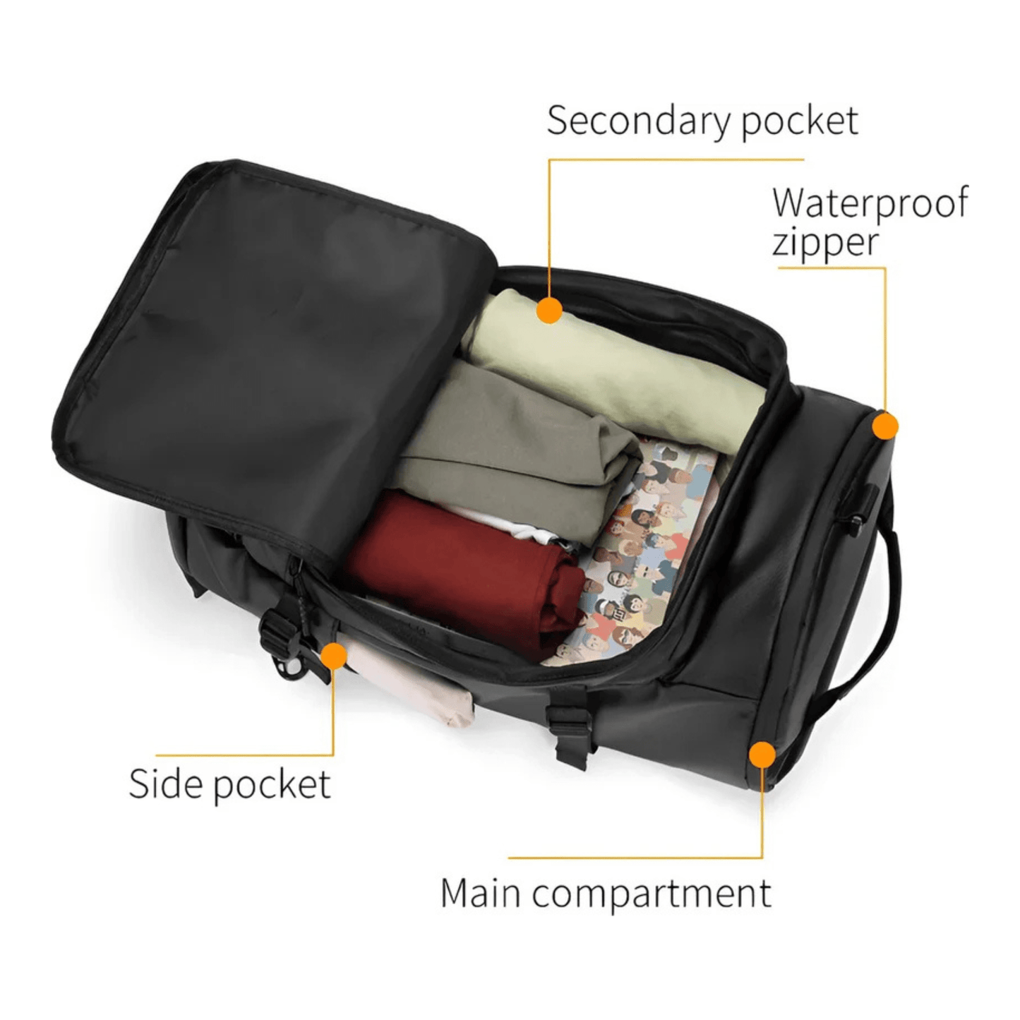 CarryQuest® - Multifunctionele Waterdichte Rugzak - Fiets Motorhelm Tas - Grote Capaciteit - ZwartCarryQuestsimple