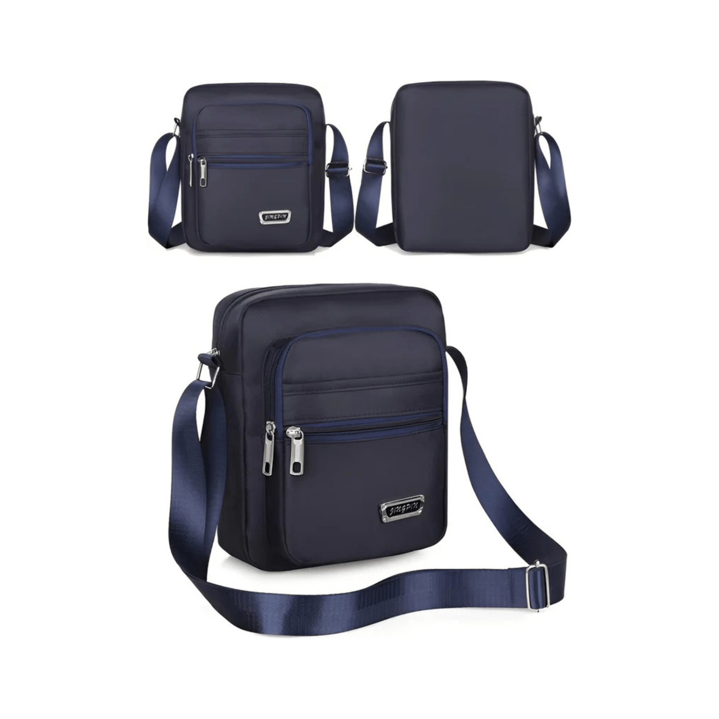 CarryQuest® - Nylon Schoudertas Messenger Bag - Rits Handtas - Mannen - Blauw