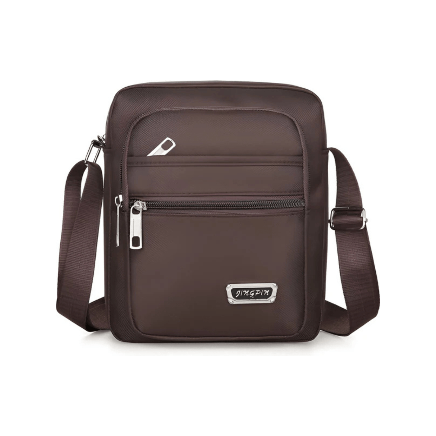 CarryQuest® - Nylon Schoudertas Messenger Bag - Rits Handtas - Mannen - BruinCarryQuestsimple
