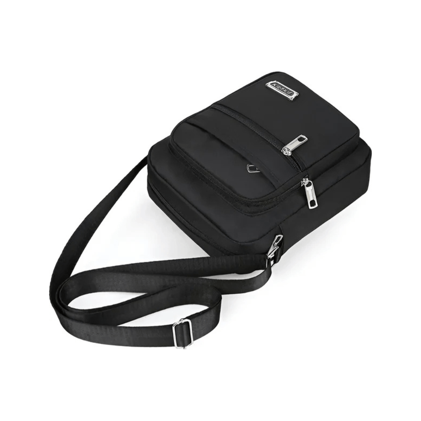 CarryQuest® - Nylon Schoudertas Messenger Bag Rits Handtas - Mannen - ZwartCarryQuestsimple