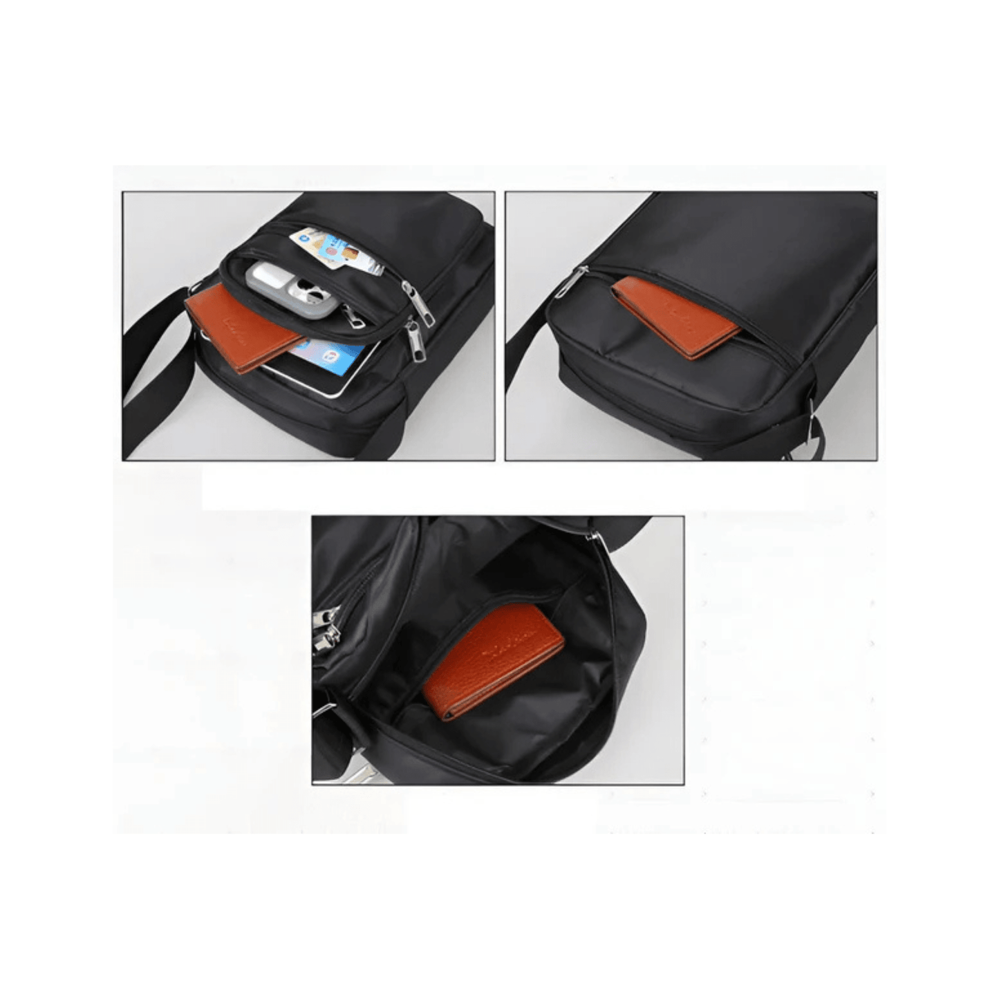 CarryQuest® - Nylon Schoudertas Messenger Bag Rits Handtas - Mannen - ZwartCarryQuestsimple