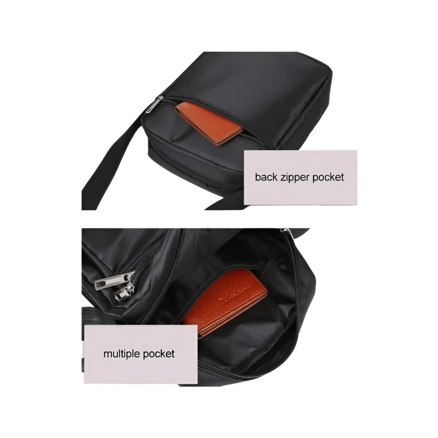 CarryQuest® - Nylon Schoudertas Messenger Bag Rits Handtas - Mannen - ZwartCarryQuestsimple