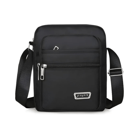 CarryQuest® - Nylon Schoudertas Messenger Bag Rits Handtas - Mannen - Zwart