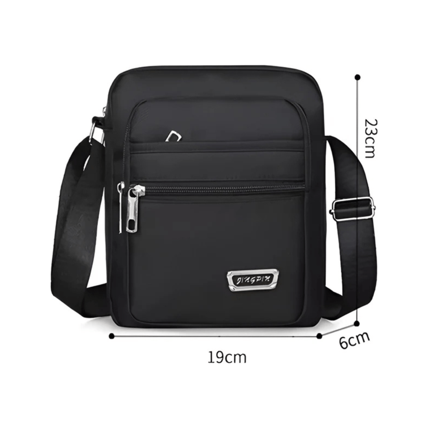 CarryQuest® - Nylon Schoudertas Messenger Bag Rits Handtas - Mannen - ZwartCarryQuestsimple