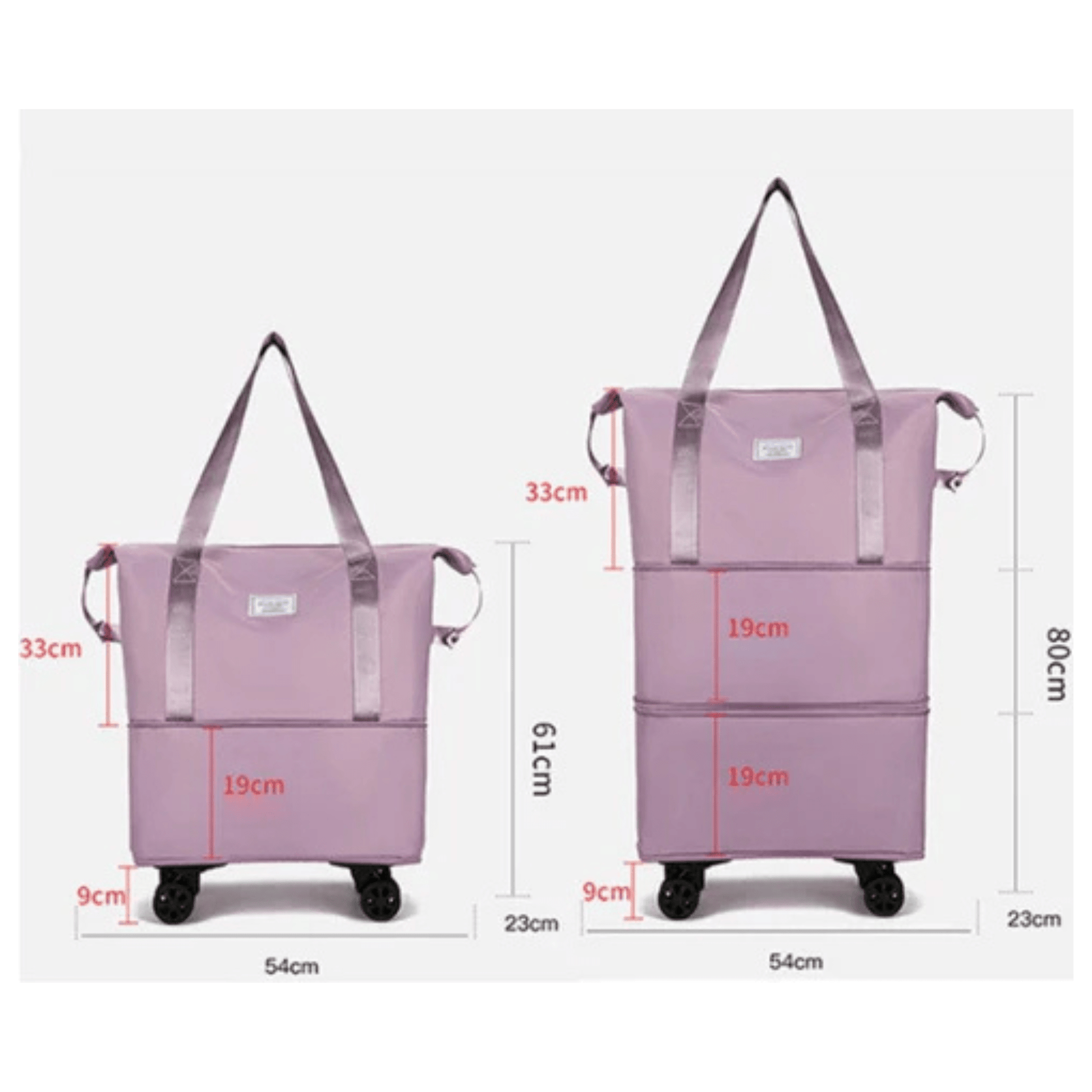 CarryQuest® - Opvouwbare Reistassen - Oxford - Waterbestendig - Licht Paars