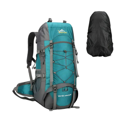 CarryQuest® - Outdoor Bergbeklimming Rugzak 65L - Afneembare Schouderriem + Schoenentas - Wandeltassen - Blauw