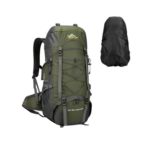 CarryQuest® - Outdoor Bergbeklimming Rugzak 65L - Afneembare Schouderriem + Schoenentas - Wandeltassen - Groen