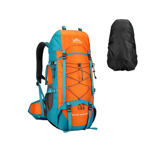 CarryQuest® - Outdoor Bergbeklimming Rugzak 65L - Afneembare Schouderriem + Schoenentas - Wandeltassen - Oranje