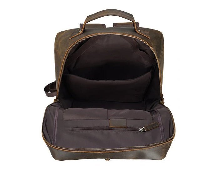 CarryQuest® Platinum Leer Rugzak – 45x36x21 cm – Platinum Leer Rugzak – Perfect voor ReizenCarryQuest®Reis - /Weekendtas03