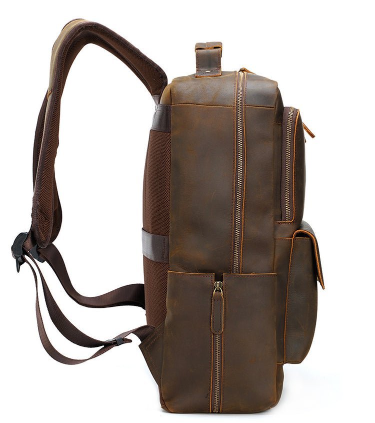 CarryQuest® Platinum Leer Rugzak – 45x36x21 cm – Platinum Leer Rugzak – Perfect voor ReizenCarryQuest®Reis - /Weekendtas03