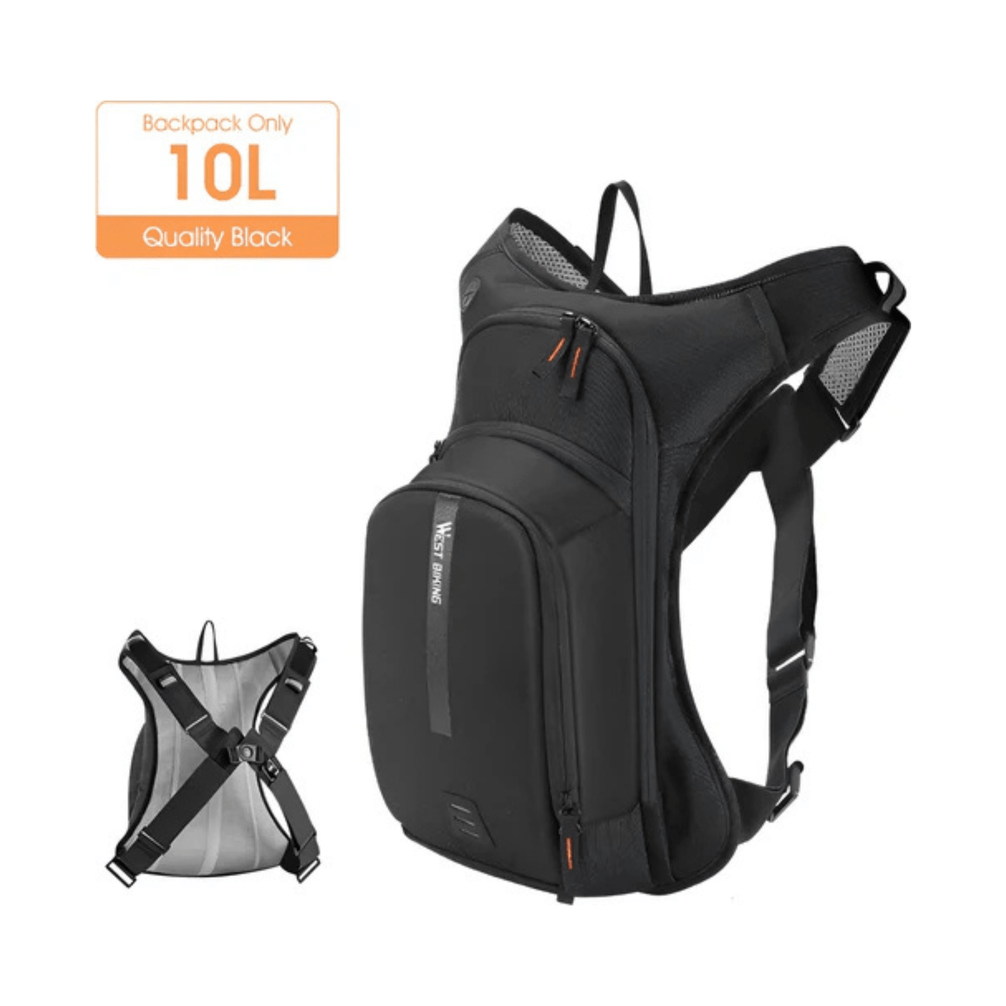 CarryQuest® - Professionele Sport Rugzak 10L - Waterzak Compatibel - Wandelrugzak - ZwartCarryQuestsimple