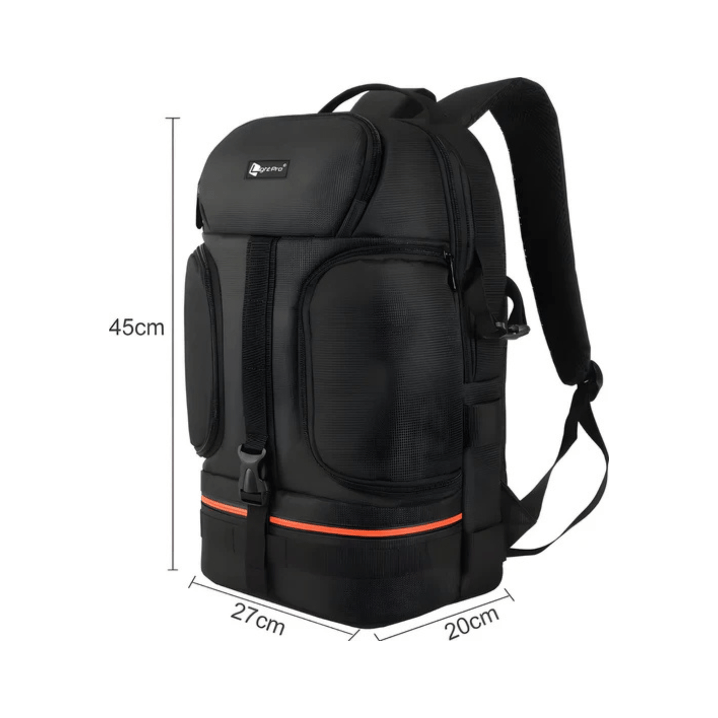 CarryQuest® Professionele Waterdichte Camera Schouders Rugzak - DSLR + 3 Lenzen + 2 Statieven - OranjeCarryQuestsimple