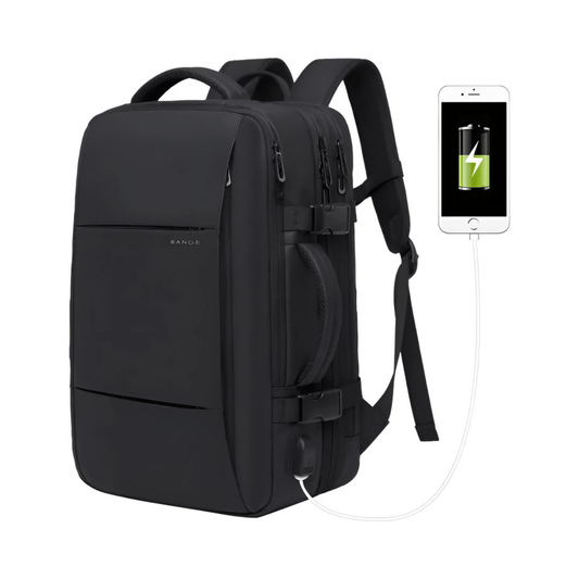 CarryQuest® - Reisrugzak Heren - 17.3" Laptop - Capaciteit 37L - Waterdicht - USB - Zwart