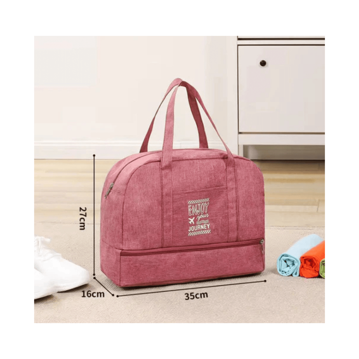CarryQuest® - Reistas - Reisweekendtassen - Oxford - Duurzaam - Oxford Materiaal - RozeCarryQuestsimple