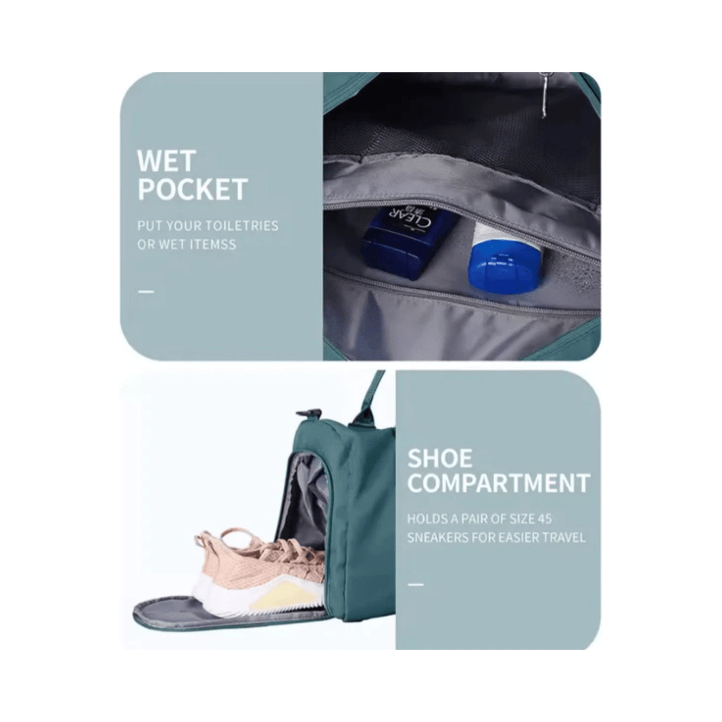 CarryQuest® - Reistassen Handbagage - Weekendtas - Reis - Yoga - Sport - Donker GroenCarryQuestsimple