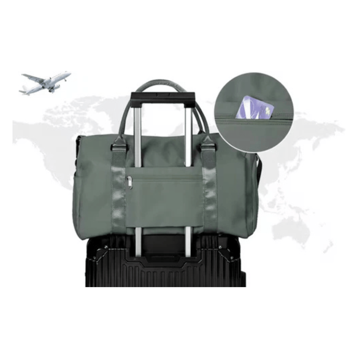 CarryQuest® - Reistassen Handbagage - Weekendtas - Reis - Yoga - Sport - GroenCarryQuestsimple
