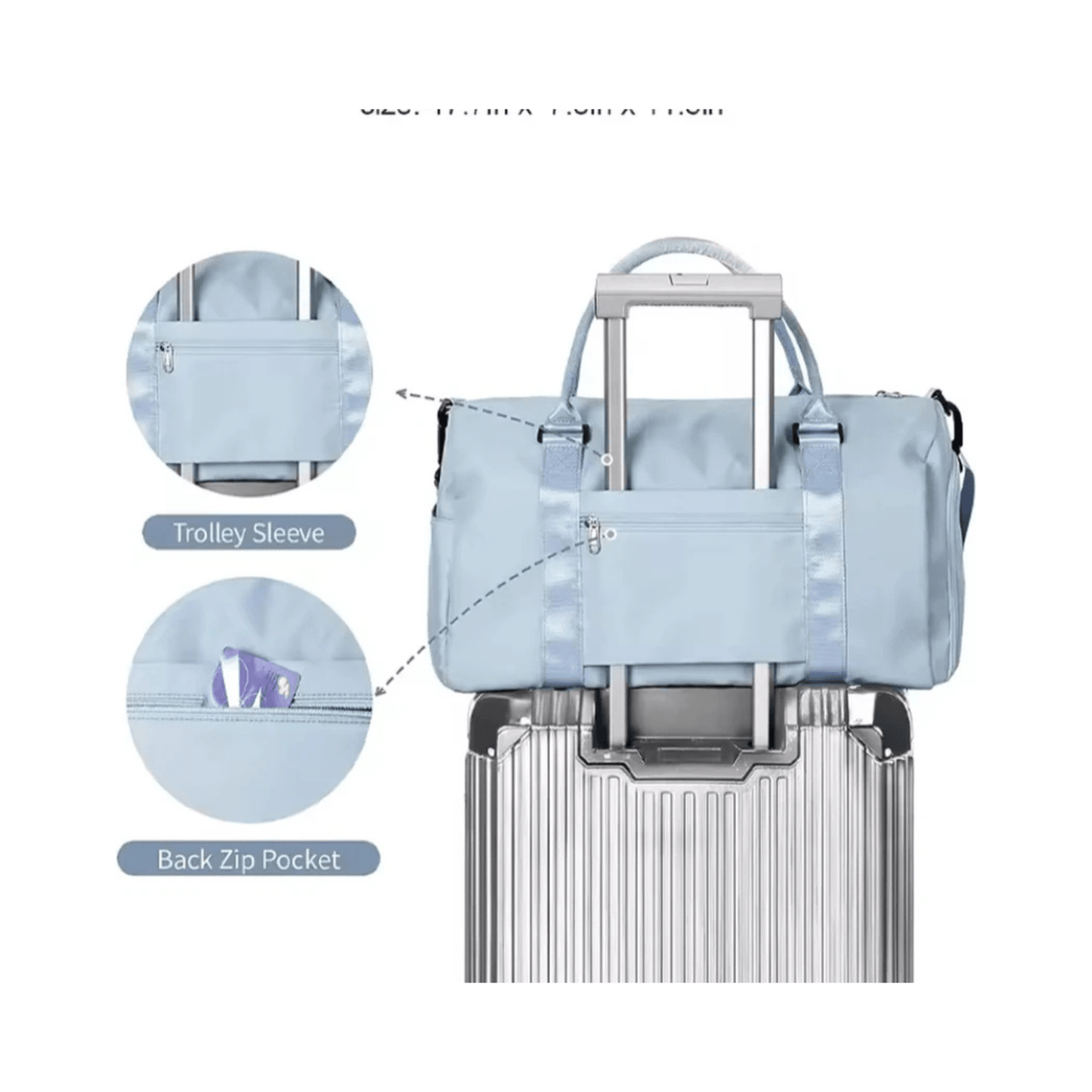 CarryQuest® - Reistassen Handbagage - Weekendtas - Reis - Yoga - Sport - Licht BlauwCarryQuestsimple