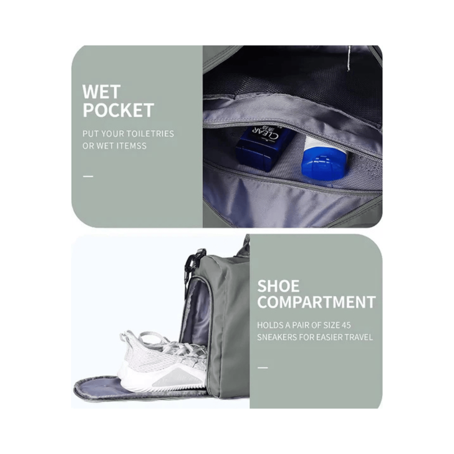 CarryQuest® - Reistassen Handbagage - Weekendtas - Reis - Yoga - Sport - Licht Groen