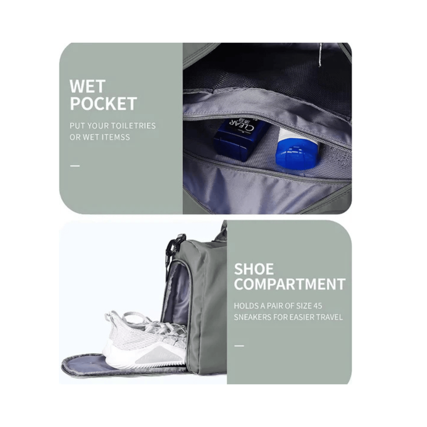 CarryQuest® - Reistassen Handbagage - Weekendtas - Reis - Yoga - Sport - Zwart