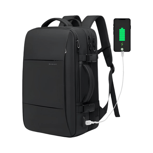 CarryQuest® - Reistrugzak Heren en Dames - 17.3" Laptop - Waterdichte - Capaciteit 37L - USB - Zwart