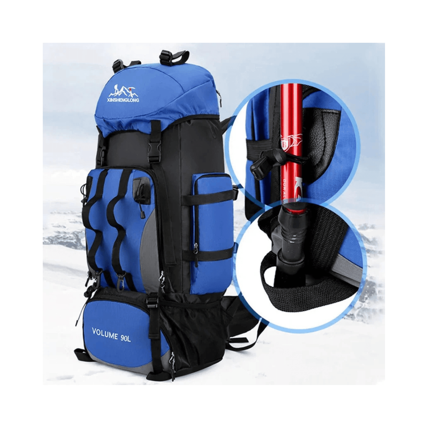 CarryQuest® - Rugzak - Voor - voor Outdoor - 90L - BlauwCarryQuestsimple