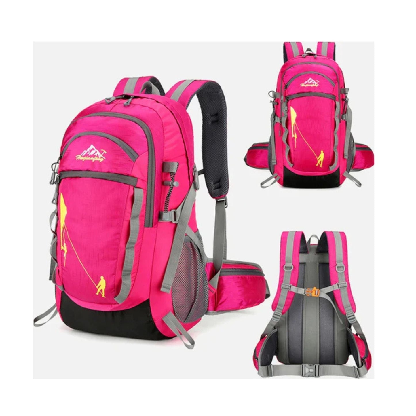 CarryQuest® - Rugzak - Waterzak - Wandel rugzak - Regenhoes - 35L - 2L - Waterzak Wandelen - Roze